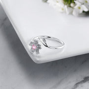 925 Sterling Silver Cherry Blossoms Ring, Cherry Blossoms Ring, Flower Silver Ring, Blossoms Flower Charm Ring, Flower Ring, Flower Jewelry